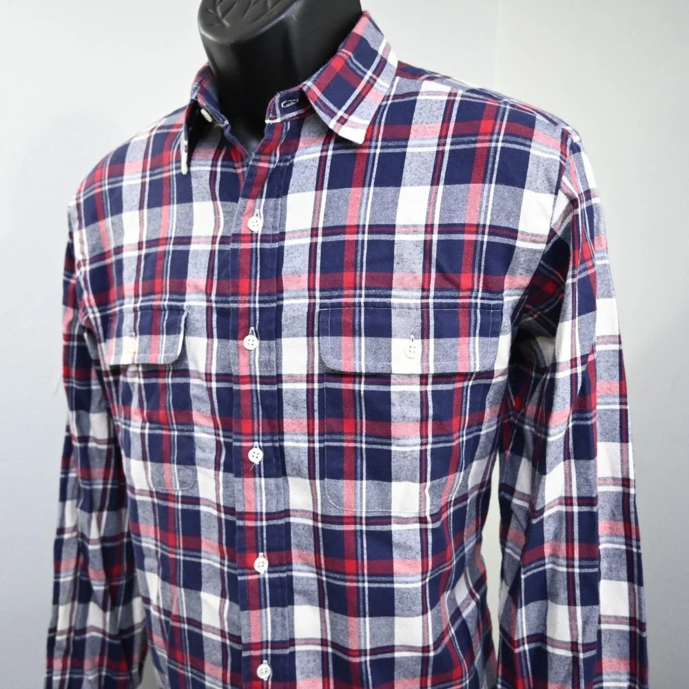 Polo Ralph Lauren Work Shirt Classic Fit Plaid Long Sleeve Button Up Mens Medium